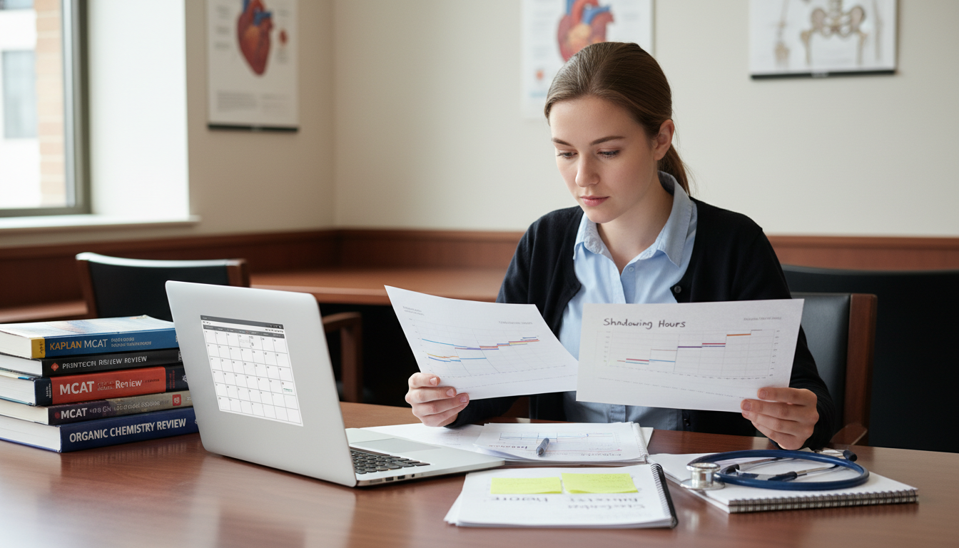 Premed student comparing timelines for shadowing and MCAT preparation -  for Shadowing Before vs After MCAT: Timing Patterns