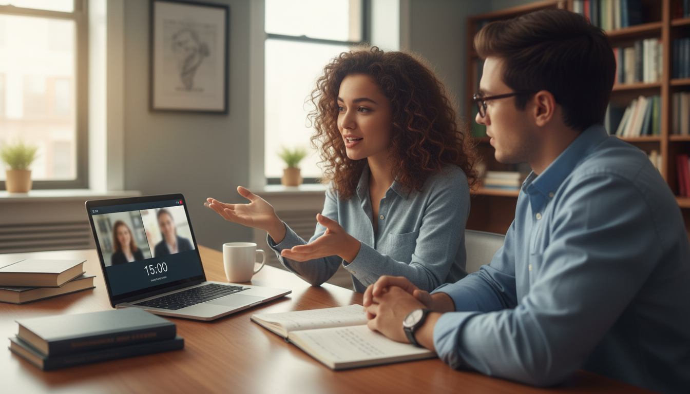 Premed student practicing interview storytelling from clinical experiences -  for Transforming Shadowing Notes into Strong Ap