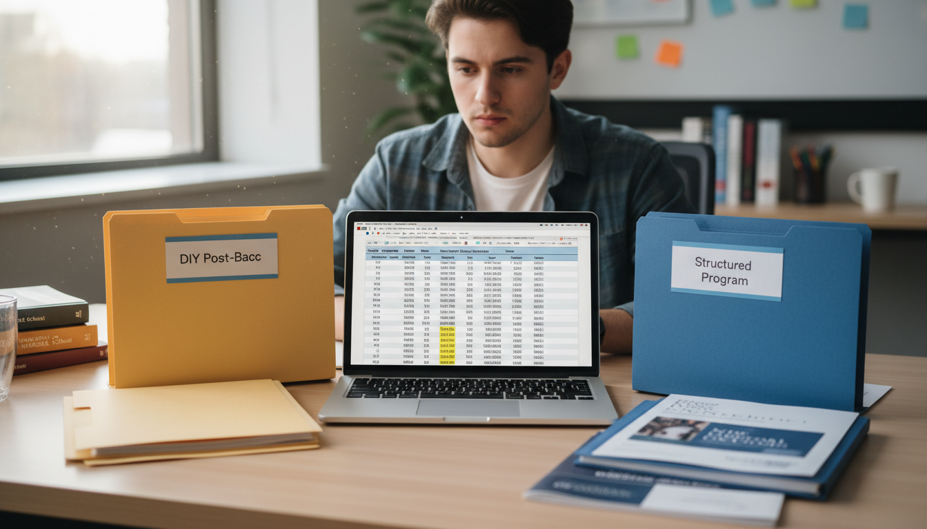 Premed student comparing [DIY post-bacc](https://residencyadvisor.com/resources/postbac-programs/turning-a-post-bacc-into-a-b