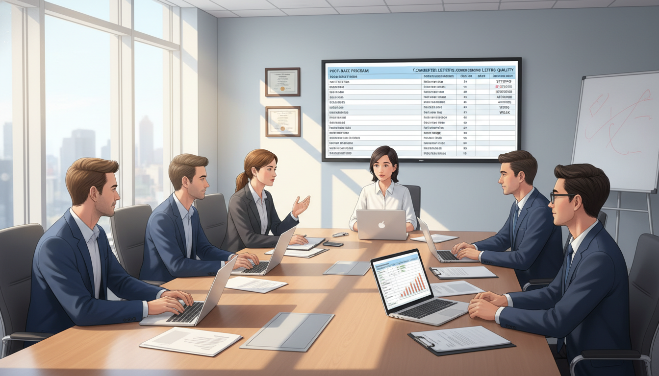 Medical school admissions committee discussing applicant files -  for How Committee Letters from Post-Baccs Are Really Used i