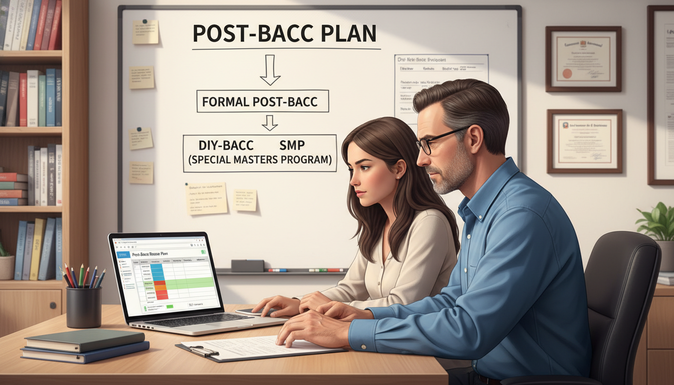 Advisor and premed student reviewing GPA rescue options -  for Low Science GPA? How to Design a Targeted Post-Bacc Rescue Pla