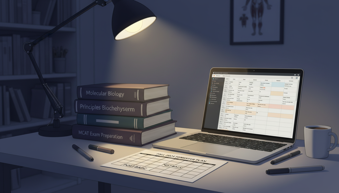 Post-bacc study setup with science textbooks and MCAT prep -  for Low Science GPA? How to Design a Targeted Post-Bacc Rescue