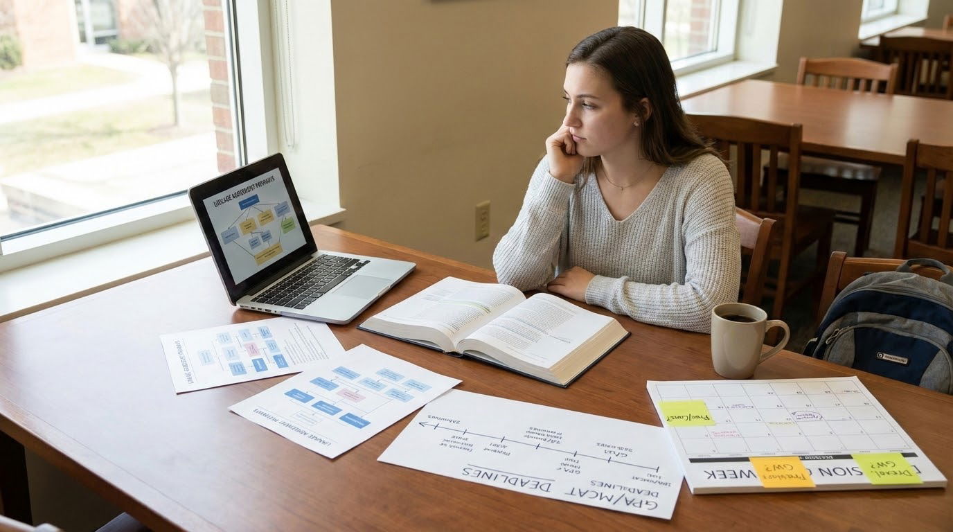 Premedical student reviewing [linkage agreement](https://residencyadvisor.com/resources/postbac-programs/linked-vs-non-linked