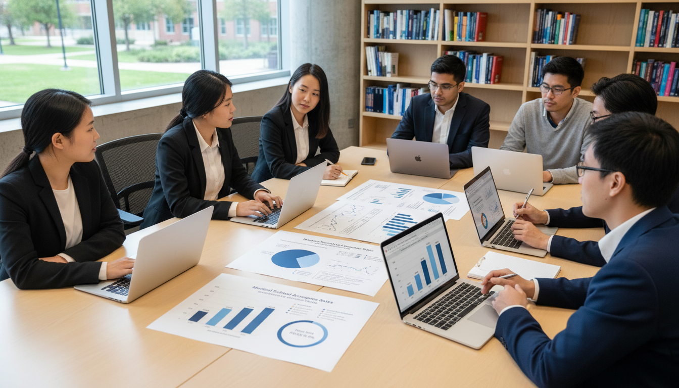 Post-bacc students analyzing medical school acceptance statistics -  for Structured vs DIY Post-Bacc Outcomes: Acceptance Rat