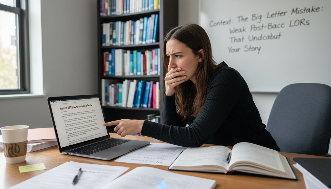 The Big Letter Mistake: Weak Post-Bacc LORs That Undercut Your Story