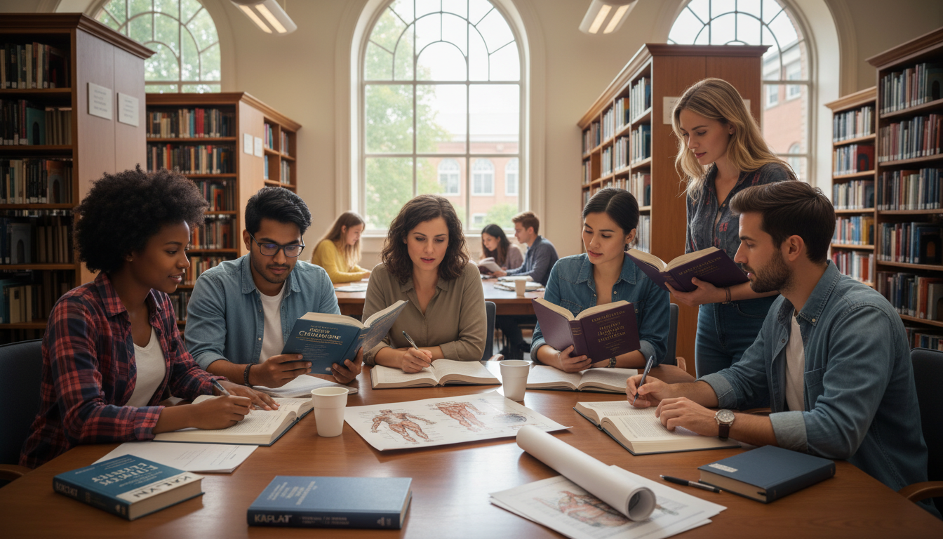Diverse premed students studying together -  for Do Medical Schools Prefer Traditional Science Majors? Data‑Driven Look