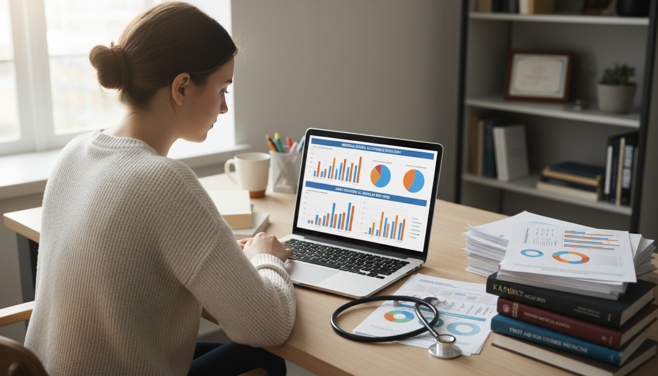 Premed student analyzing early decision versus regular MD application statistics -  for Early Decision vs Regular MD Applicat