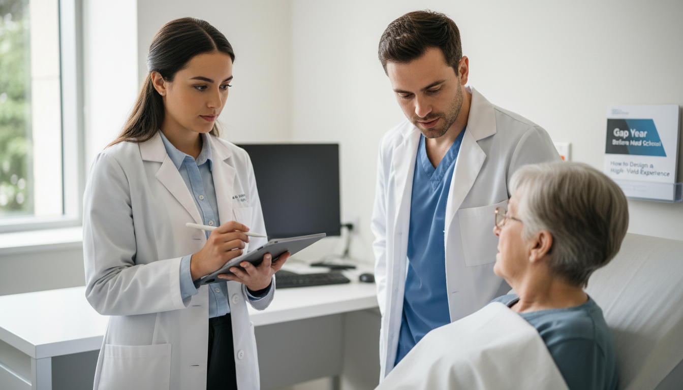 Premed candidate working as a medical scribe during gap year -  for Gap Year Before Med School: How to Design a High‑Yield Ex