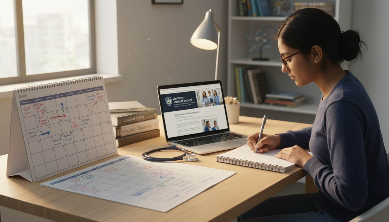 High school student planning a premed roadmap with college and medical school materials High school student planning a premed roadmap with college and medical school materials - for High School to M1: A Year‑by‑Y