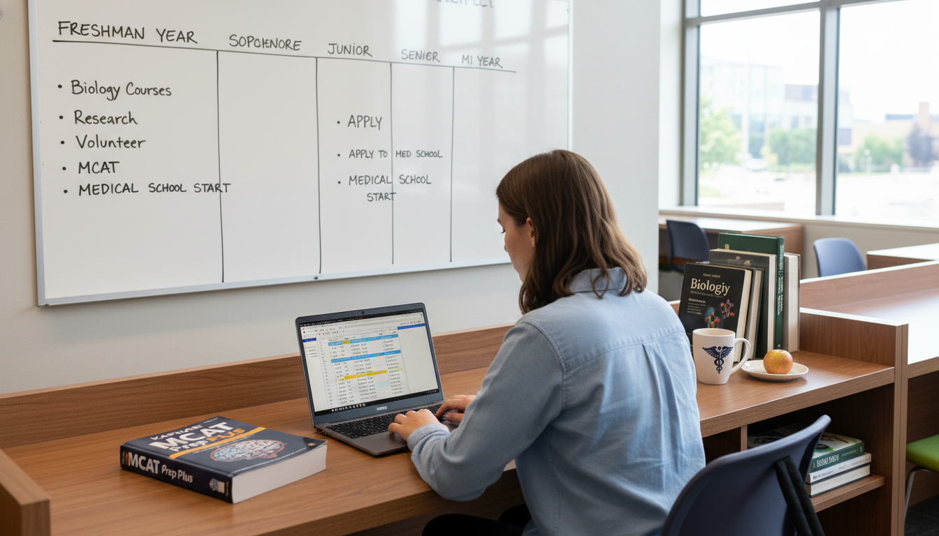 College premed student planning courses and activities with a long-term medical school roadmap College premed student planning courses and activities with a long-term medical school roadmap - for High School to M1: A Ye