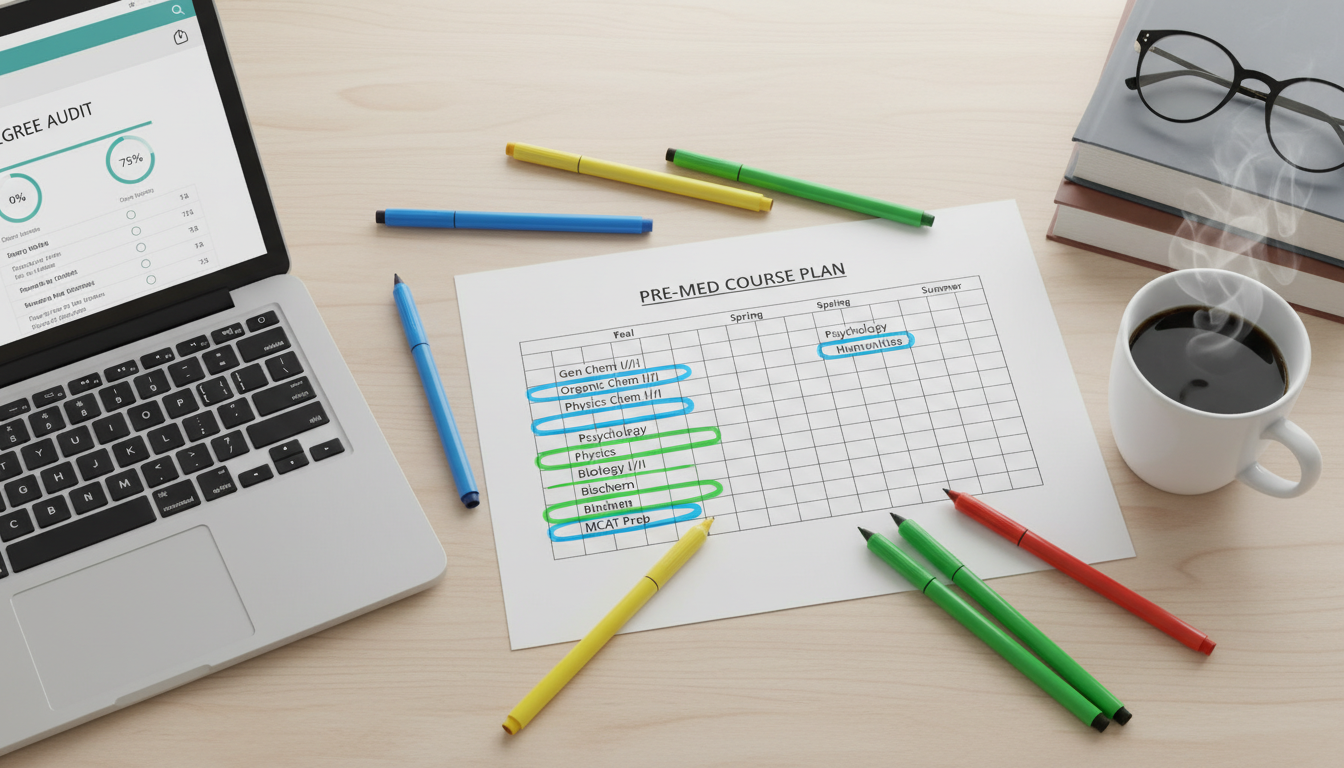 Premed non STEM course planning worksheet -  for How to Pivot from Non‑STEM to Pre‑Med Without Starting Over