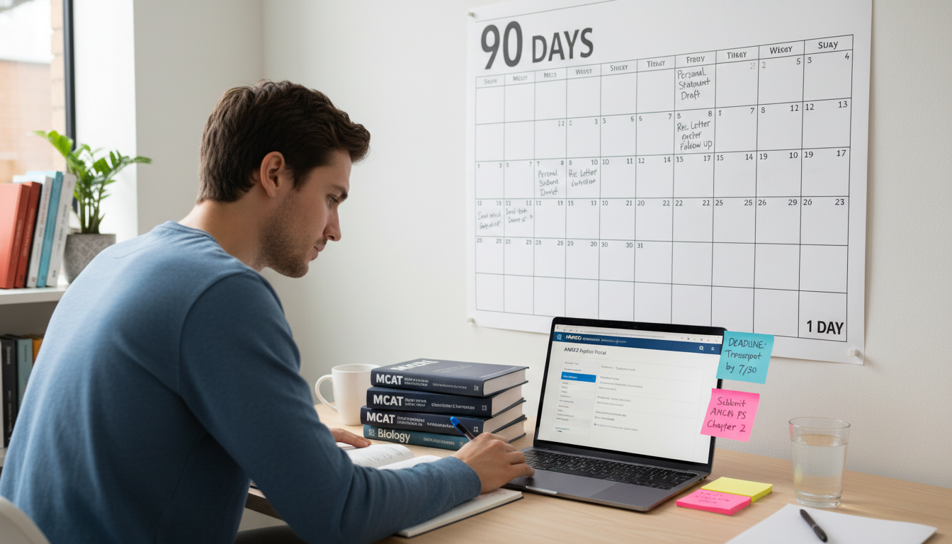 Premed student planning last 90 days before AMCAS submission -  for Last 90 Days Before Submitting AMCAS: A Detailed Action C