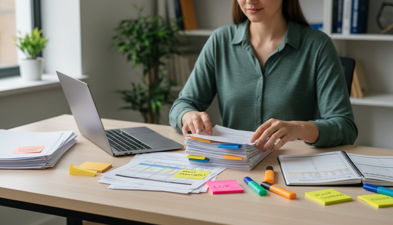 Premed student organizing AMCAS activities and letters -  for Last 90 Days Before Submitting AMCAS: A Detailed Action Calenda