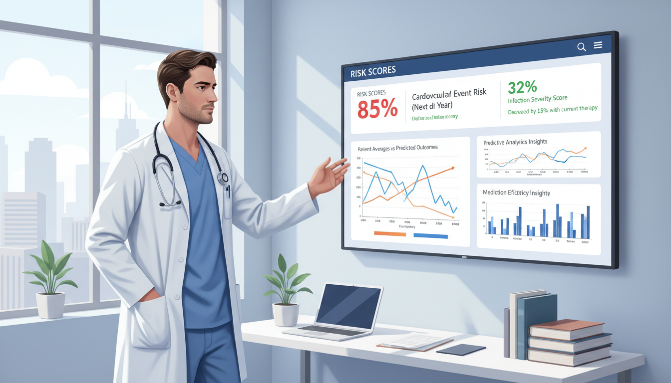 Physician using clinical decision support tools with data analytics dashboard -  for Leveraging Statistics and Data Science C