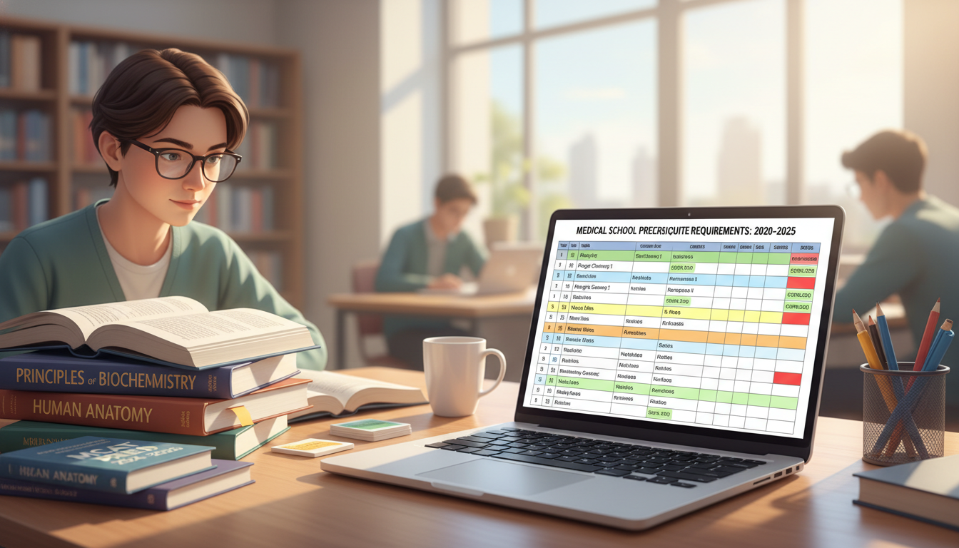 Premed course planning spreadsheet with changing requirements -  for Longitudinal Look: How Med School Prereq Requirements Ch