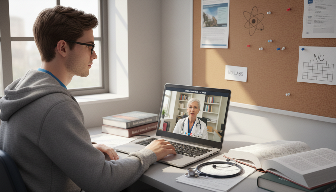 Pre-med student exploring alternative research opportunities outside a small college lab -  for No Research at Your College?