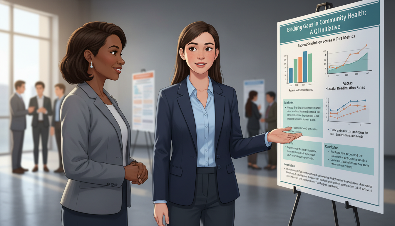 Pre-med student presenting research poster at a regional conference -  for No Research at Your College? Practical Alternative