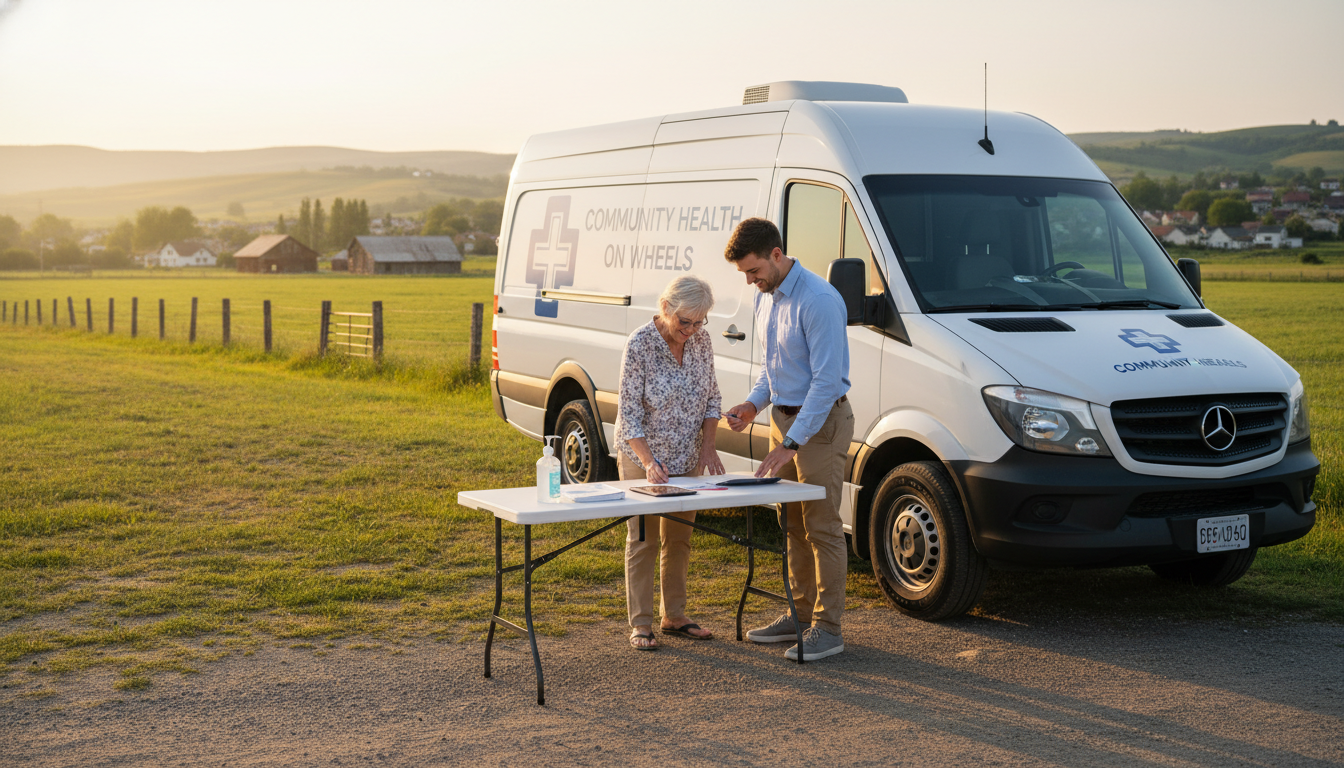 Pre-med student volunteering with a rural mobile health clinic -  for Pre‑Med at a Small Rural College: How to Compensate for