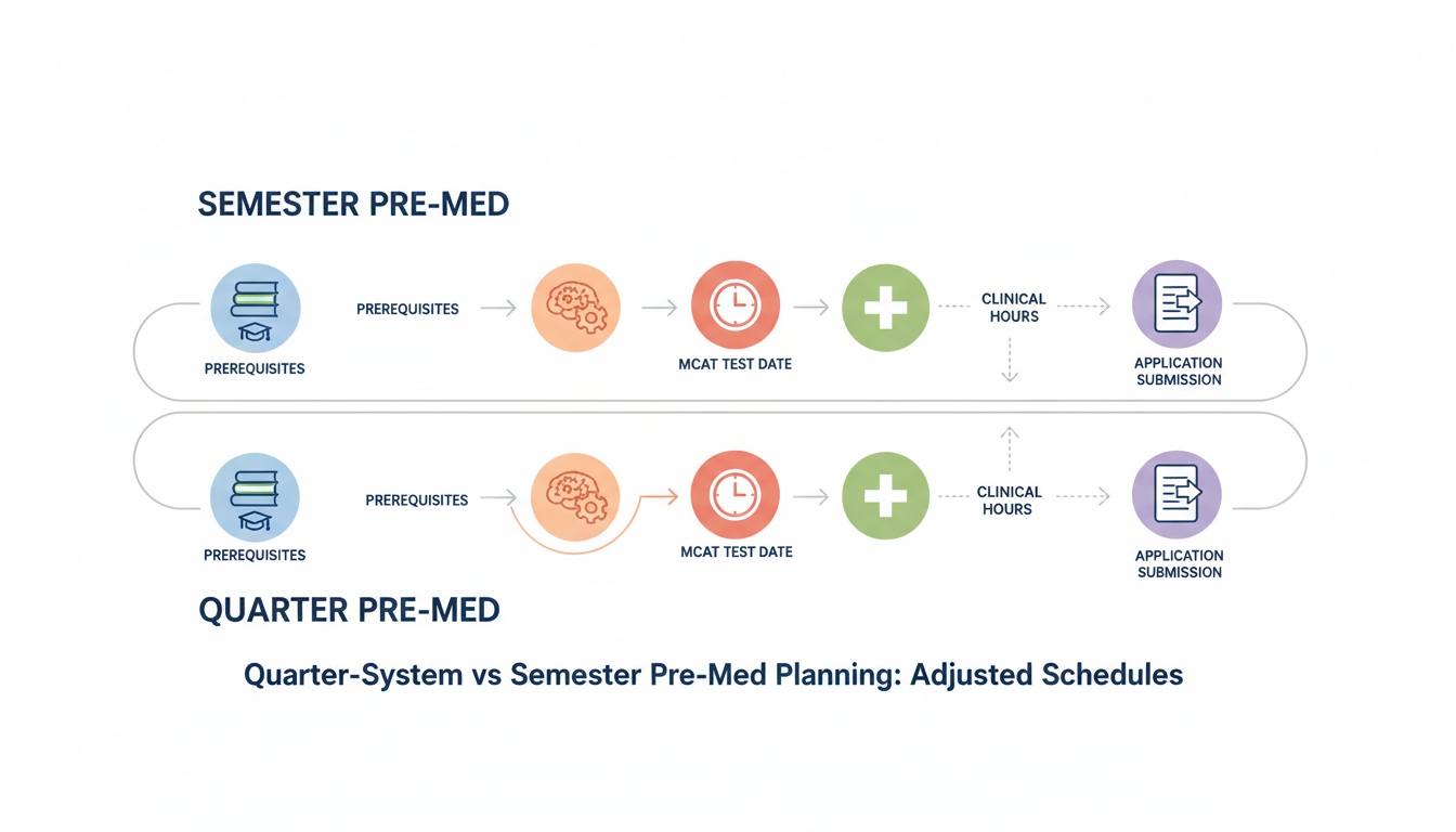 Side-by-side comparison of quarter and semester premed timelines -  for Quarter‑System vs Semester Pre‑Med Planning: Adjusted