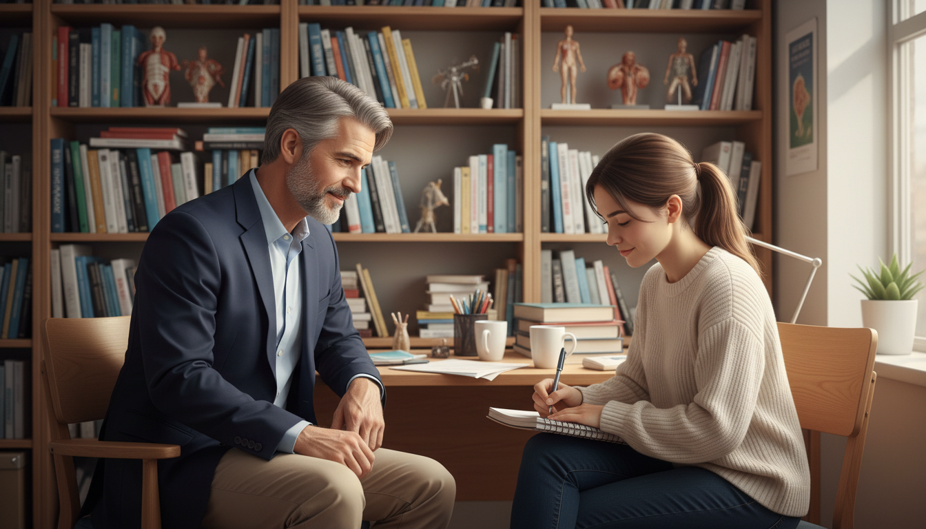 Professor observing student's professionalism during office hours -  for Red Flag Behaviors in Office Hours That Turn Profess
