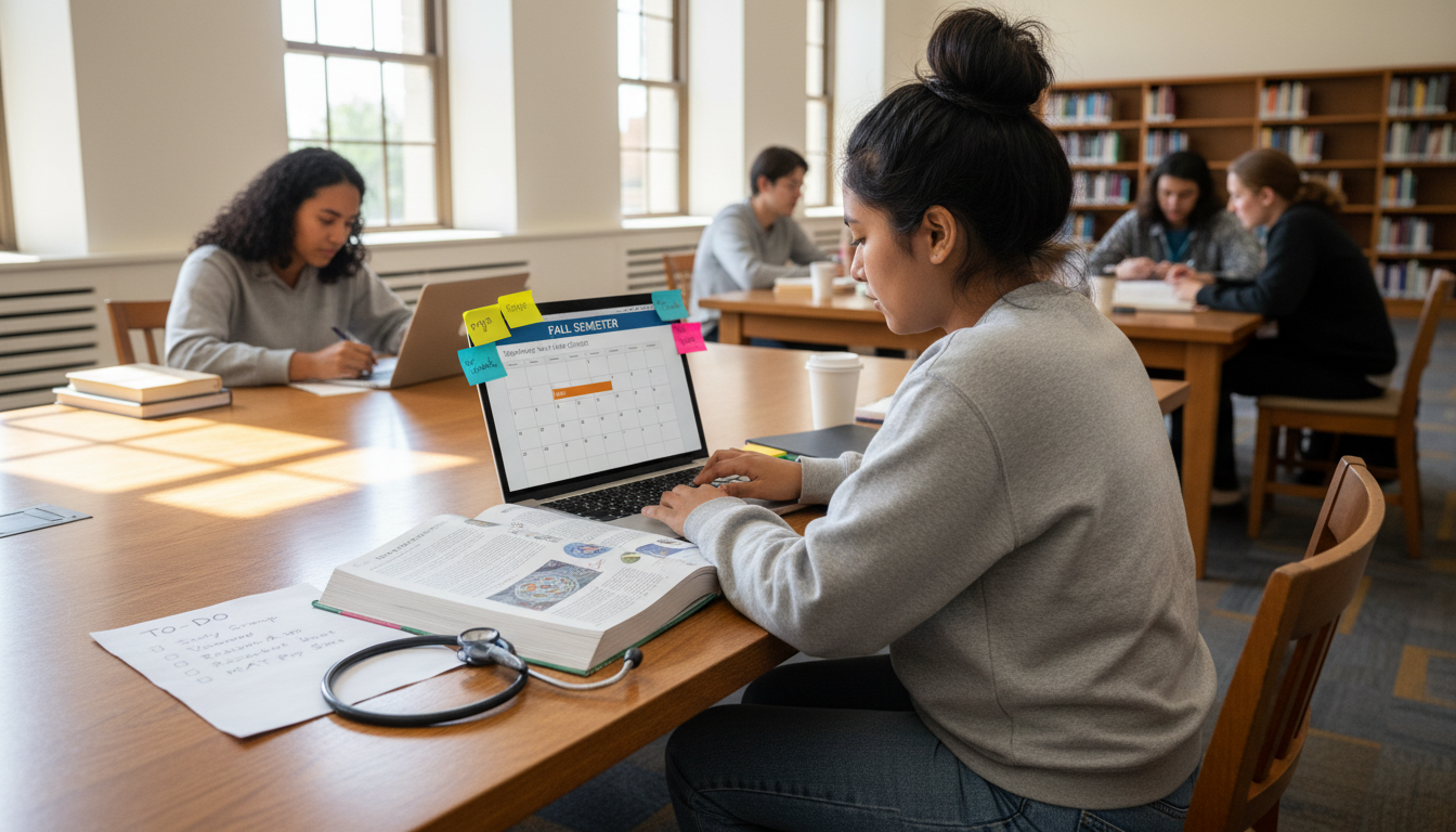 College sophomore premed student planning coursework and activities -  for Sophomore Year Pre‑Med Checklist: Coursework, Club