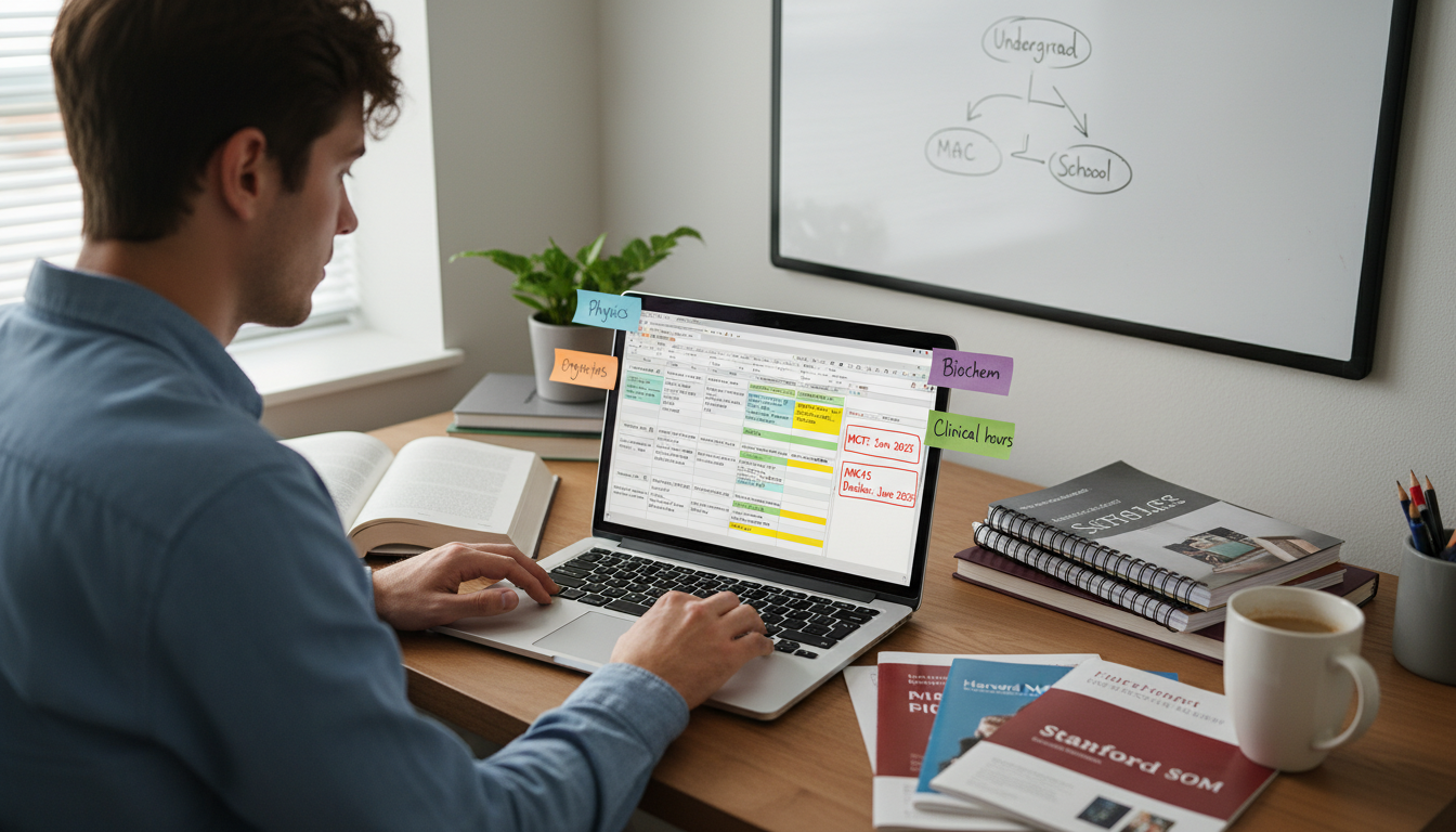 Premed student building a multi-year course and MCAT schedule -  for Switching to Pre‑Med Late in College: Step‑by‑Step Catch