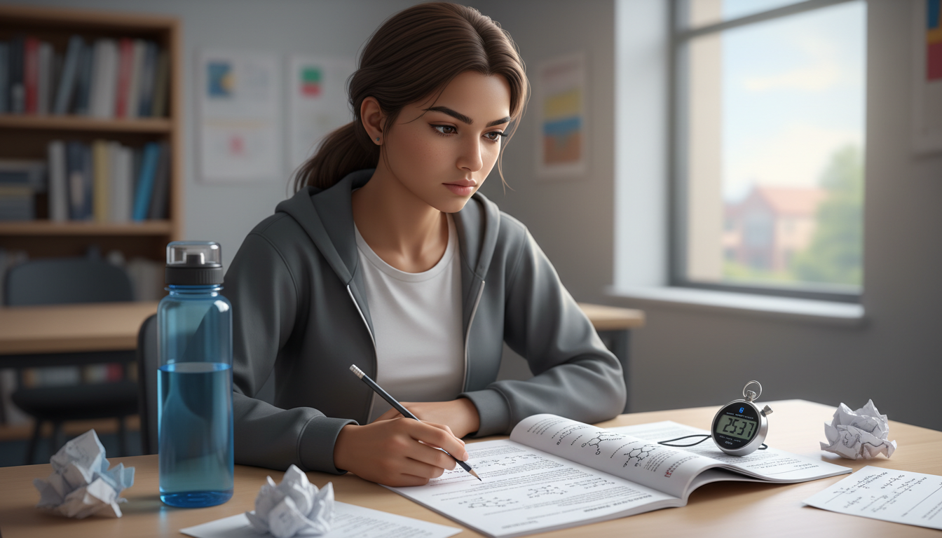 Premed student taking timed organic chemistry practice exam -  for Underperforming in Organic Chemistry? Tactical Recovery Gu