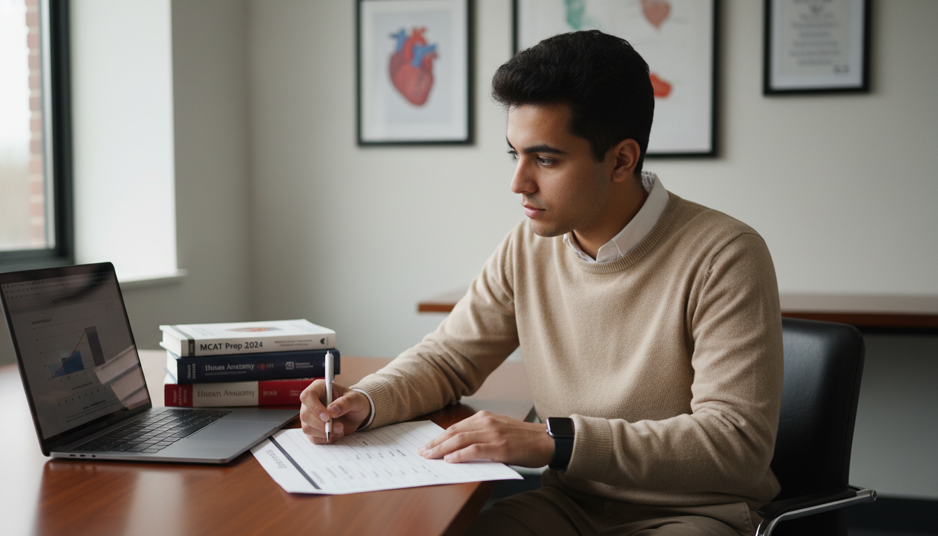 Pre-med student looking at a checklist of volunteer hours with confusion -  for Volunteer Hour Myths: Why More Isn’t Always B