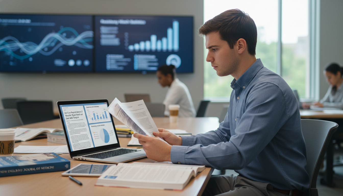 Medical student analyzing case report data for residency match strategy Medical student analyzing case report data for residency match strategy - for Are Case Reports Worth It? What Match and Care