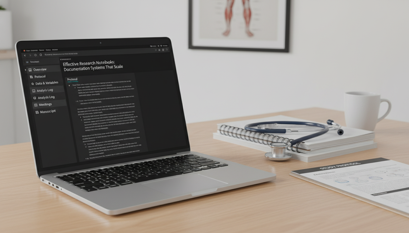 Structured digital research notebook with sections and project overview -  for Effective Research Notebooks: Documentation Sy