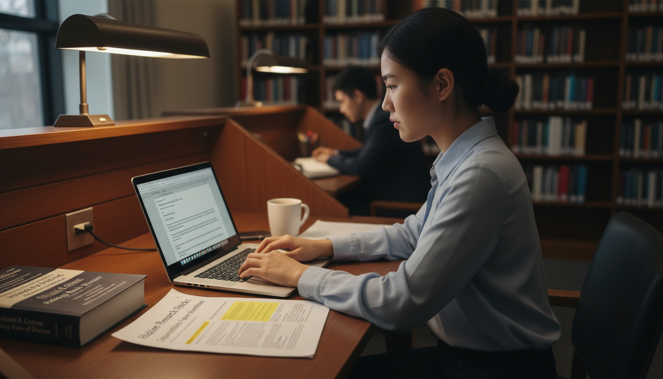 Focused student emailing faculty about research opportunities -  for Hidden Research Tracks: Opportunities Faculty Never Adve
