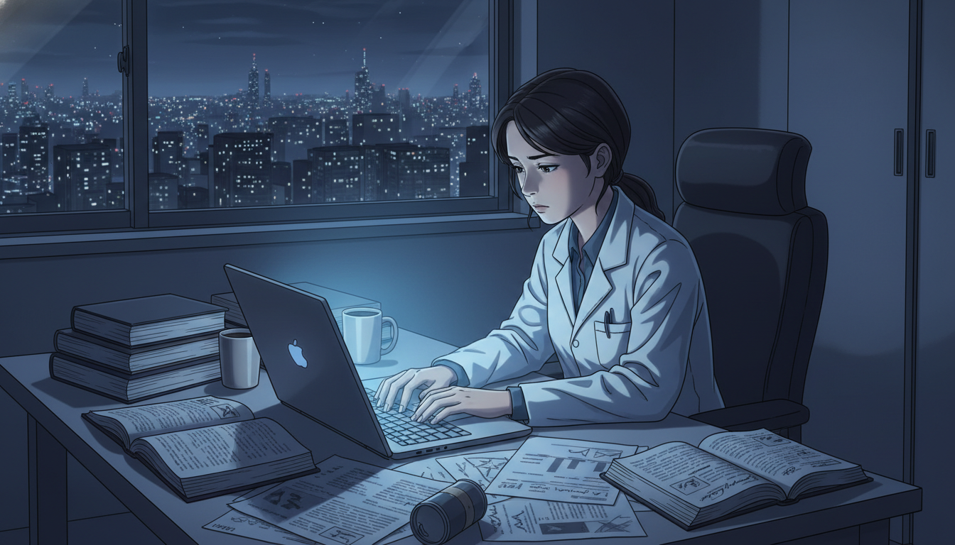 Medical student working late on research data analysis Medical student working late on research data analysis - for How Residents Quietly Use Research to Angle for Fellowships