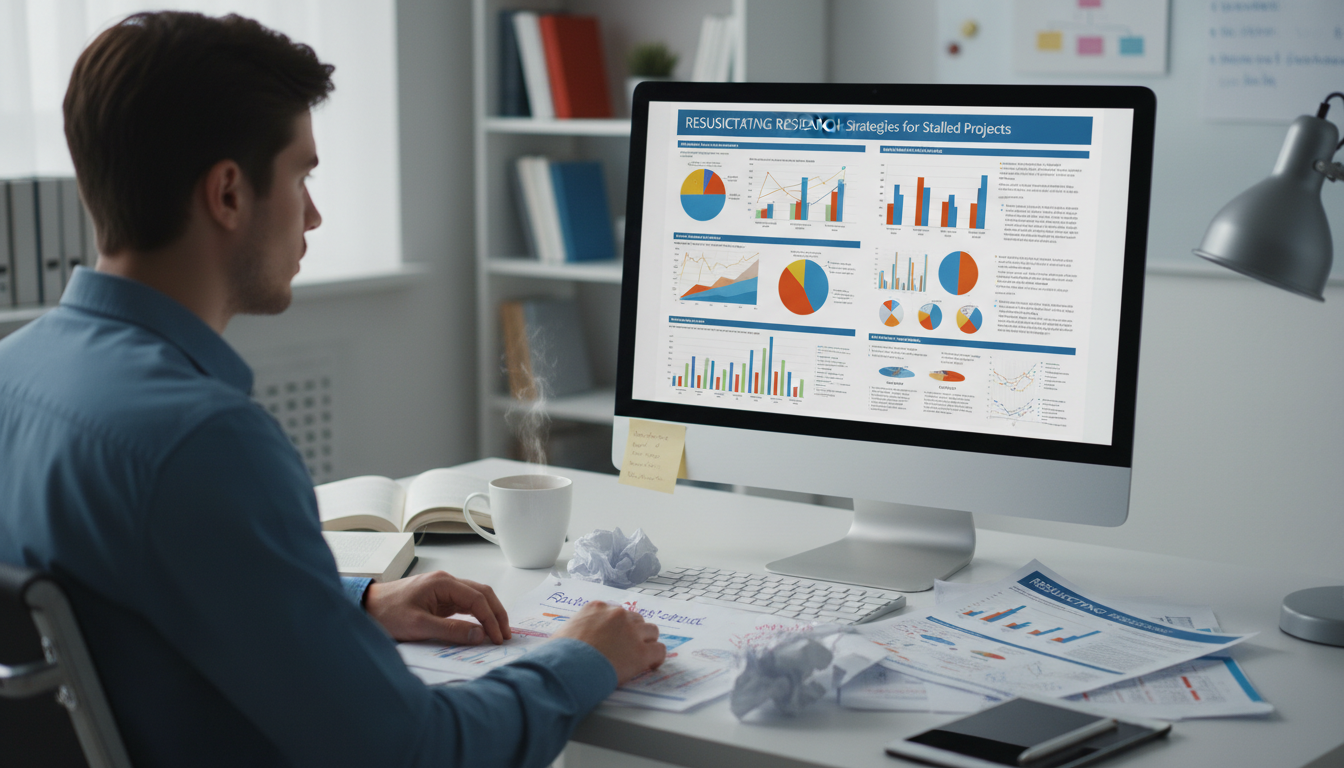 Medical research poster design in progress -  for How to Rescue a Stalled Research Project Before It Dies