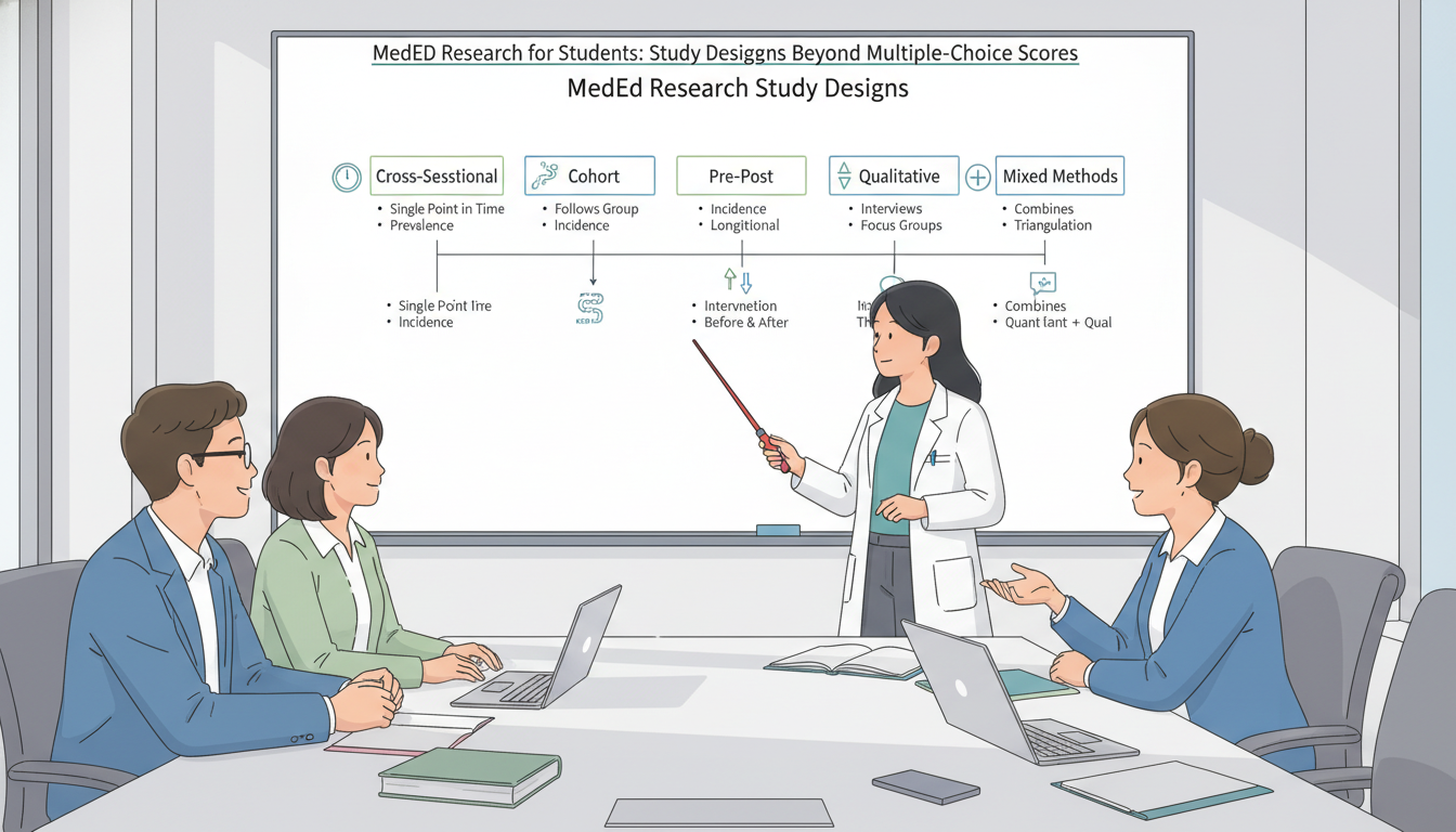 Flowchart of medical education study designs Flowchart of medical education study designs - for MedEd Research for Students: Study Designs Beyond Multiple‑Choice Scores