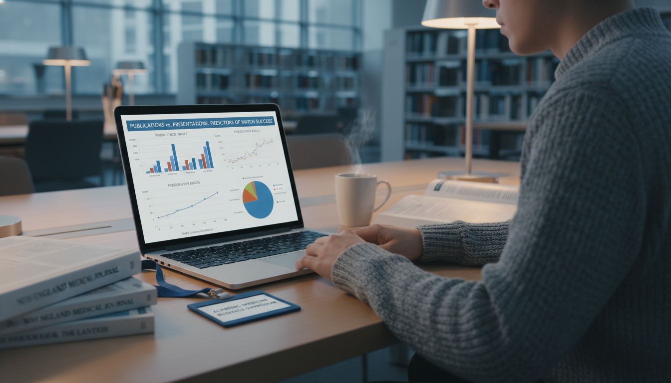 Medical student analyzing research output and residency match statistics -  for Publications vs Presentations: Which Predicts
