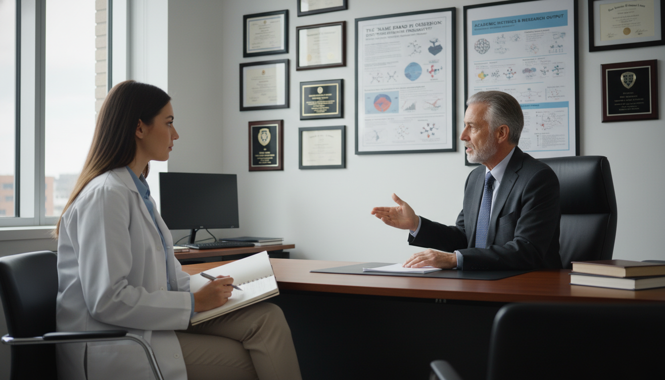 Medical student meeting with a well-known research PI Medical student meeting with a well-known research PI - for The ‘Name Brand PI’ Obsession: Does Prestige Outweigh Productivi