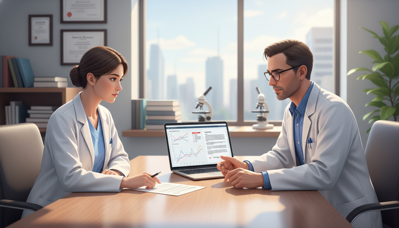 Student meeting with alternate research mentor in hospital office -  for When Your PI Goes Silent: Concrete Steps to Move Wor