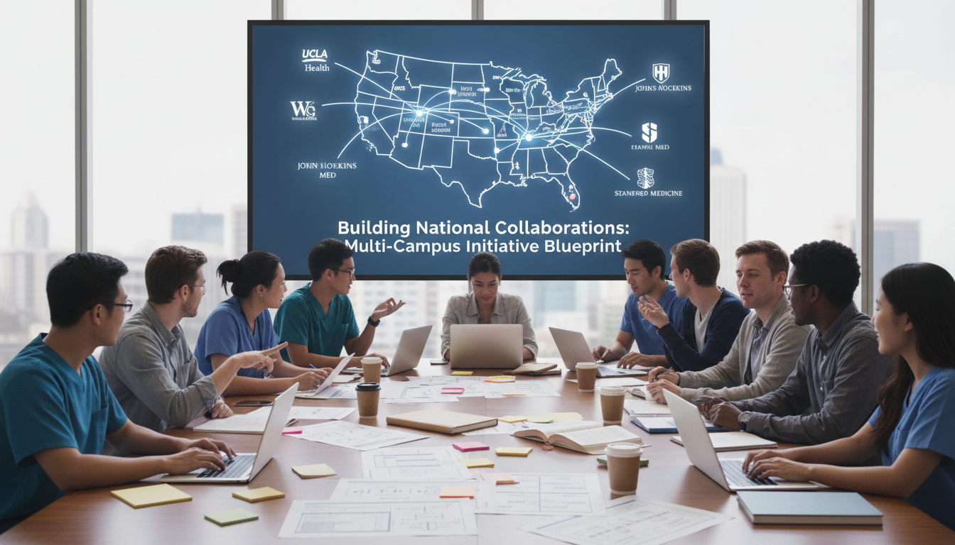 Medical students from multiple campuses collaborating at a national leadership workshop Medical students from multiple campuses collaborating at a national leadership workshop - for Building National Collaboratio