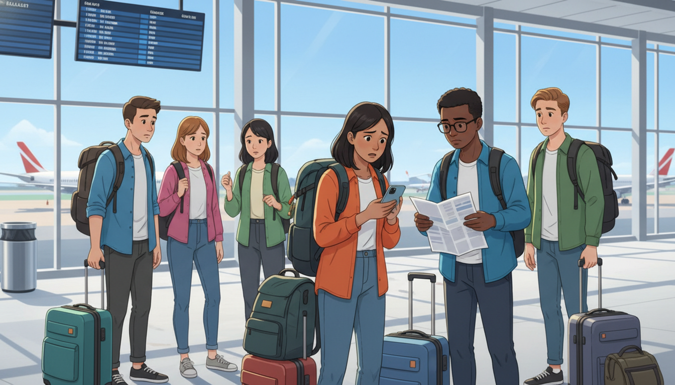 Premed students navigating travel logistics for a national AMSA conference -  for Costly Travel Mistakes Students Make with N