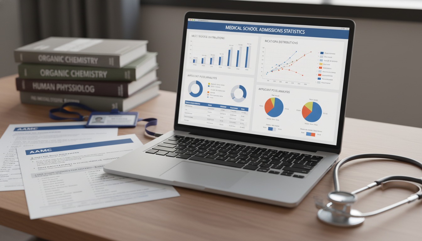 Premed student comparing AAMC admissions data -  for Debunking the ‘AAMC Is Just for MCAT Stuff’ Misconception for Pre‑Meds