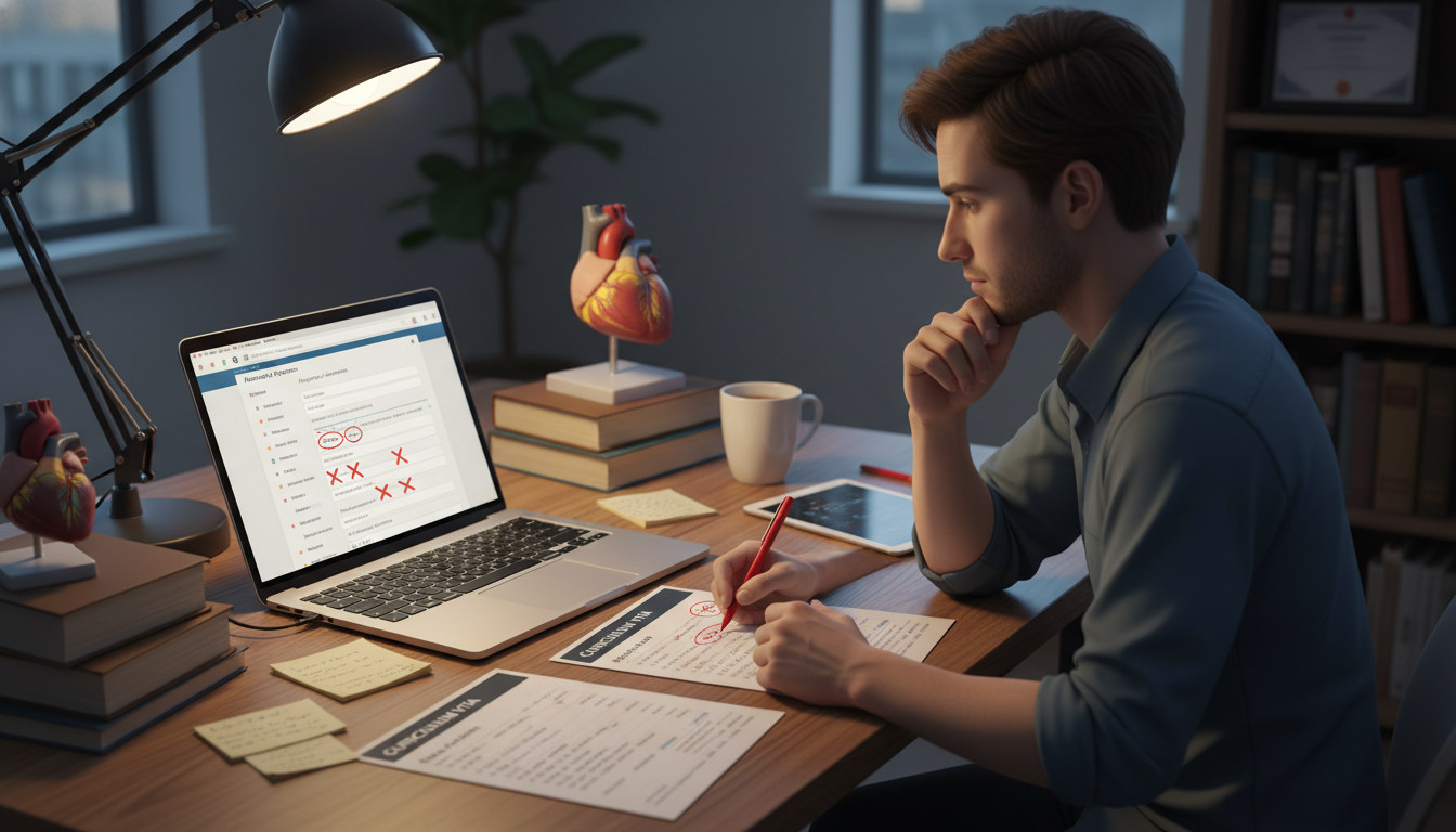 Medical student reviewing their ERAS application on a laptop -  for Does Paying Dues to AMSA or SNMA Actually Boost Your Matc