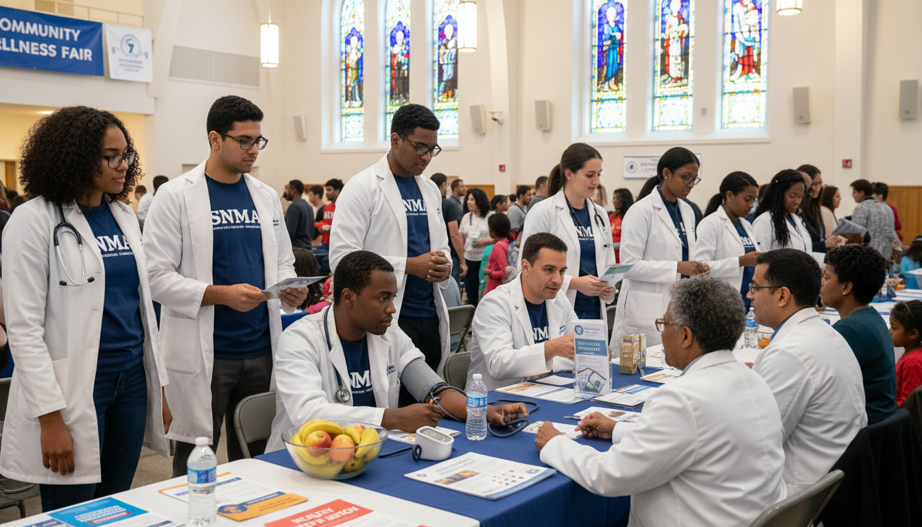 SNMA community health fair with student volunteers -  for Fixing a Weak Service Profile Using SNMA Pipeline and Outreach Prog