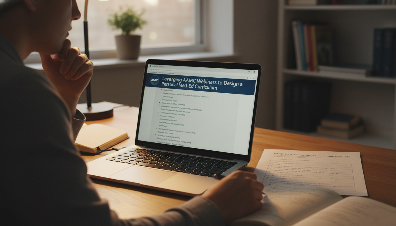 Student reflecting on AAMC competencies Student reflecting on AAMC competencies - for Leveraging AAMC Webinars to Design a Personal Med‑Ed Curriculum