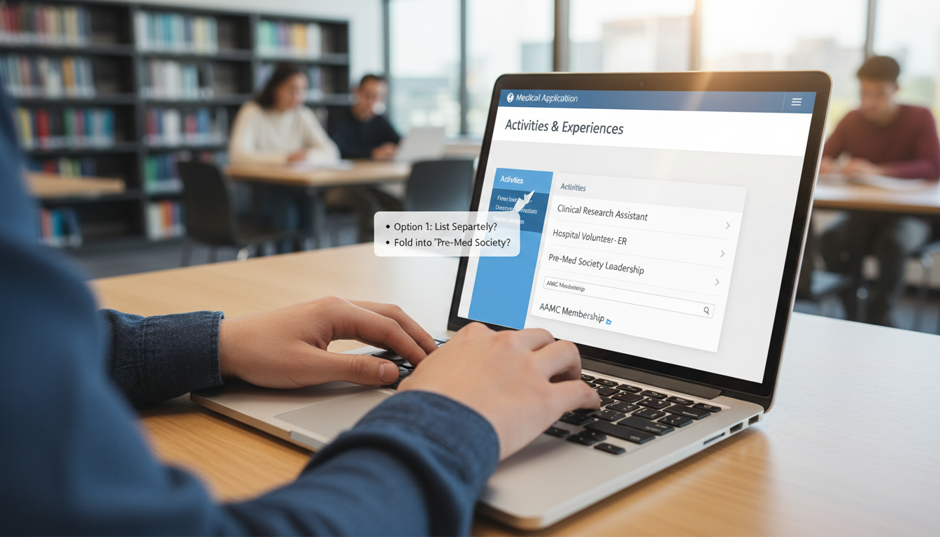 Premed student comparing activities on application Premed student comparing activities on application - for Should You List AAMC Membership Separately or Fold It Into Activiti