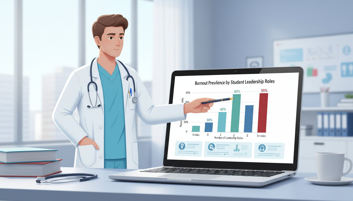 Survey bar chart comparing burnout rates by number of student leadership roles -  for Survey Data on Burnout: Are Highly Invo