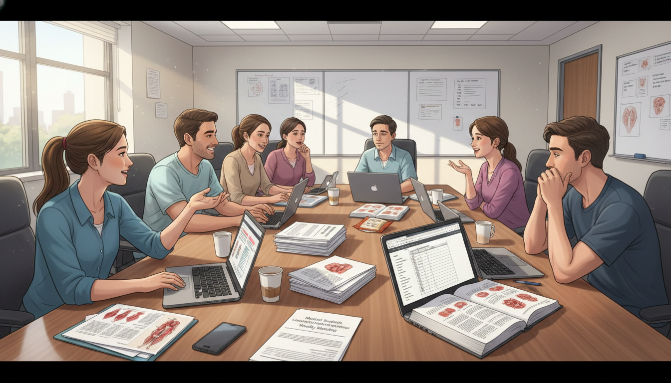 Medical student leaders in a meeting balancing organization tasks with study -  for Survey Data on Burnout: Are Highly Involv