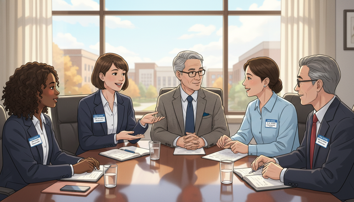 Pre-med students networking with medical school advisors at an event -  for The AAMC Committees Insiders Use to Spot Rising P