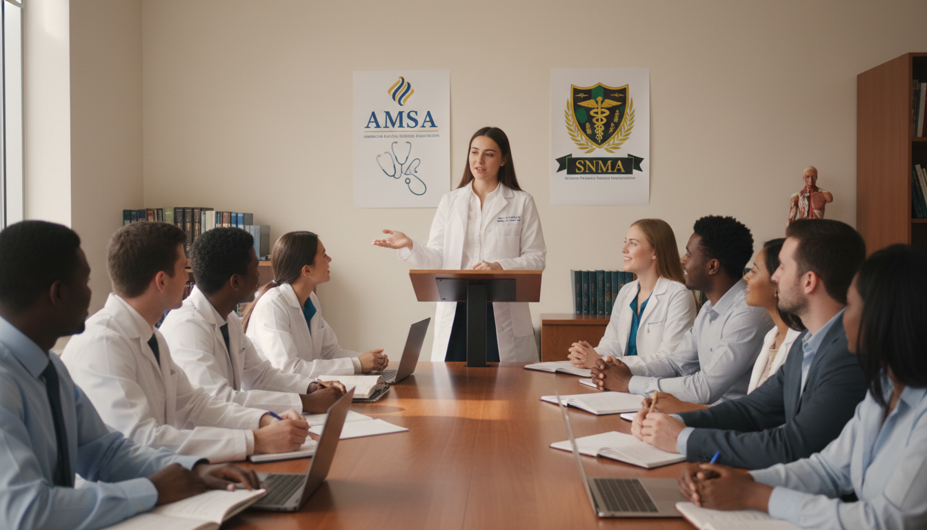 Medical student leading a student organization meeting -  for When Your Advisor Doesn’t Value Orgs: Advocating for Your AMSA
