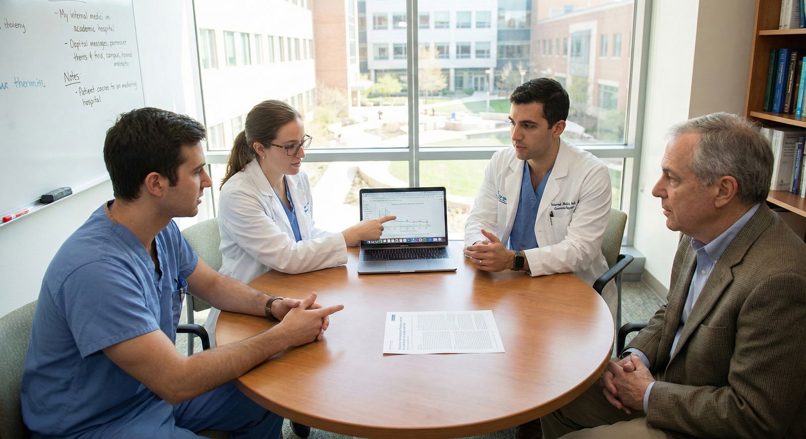 Medical student drafting two versions of a personal statement side by side -  for Anxious About Applying to Two Specialties: