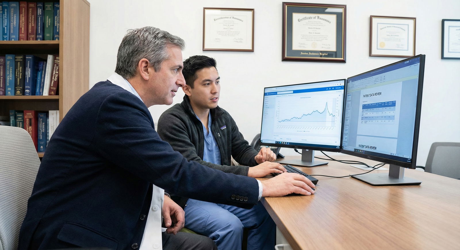 Attending physician mentoring a gap-year research fellow -  for Is One Strong Gap Year Letter Enough to Reshape My Applicatio